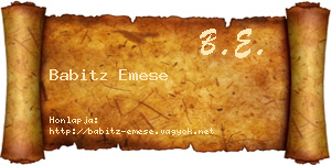 Babitz Emese névjegykártya